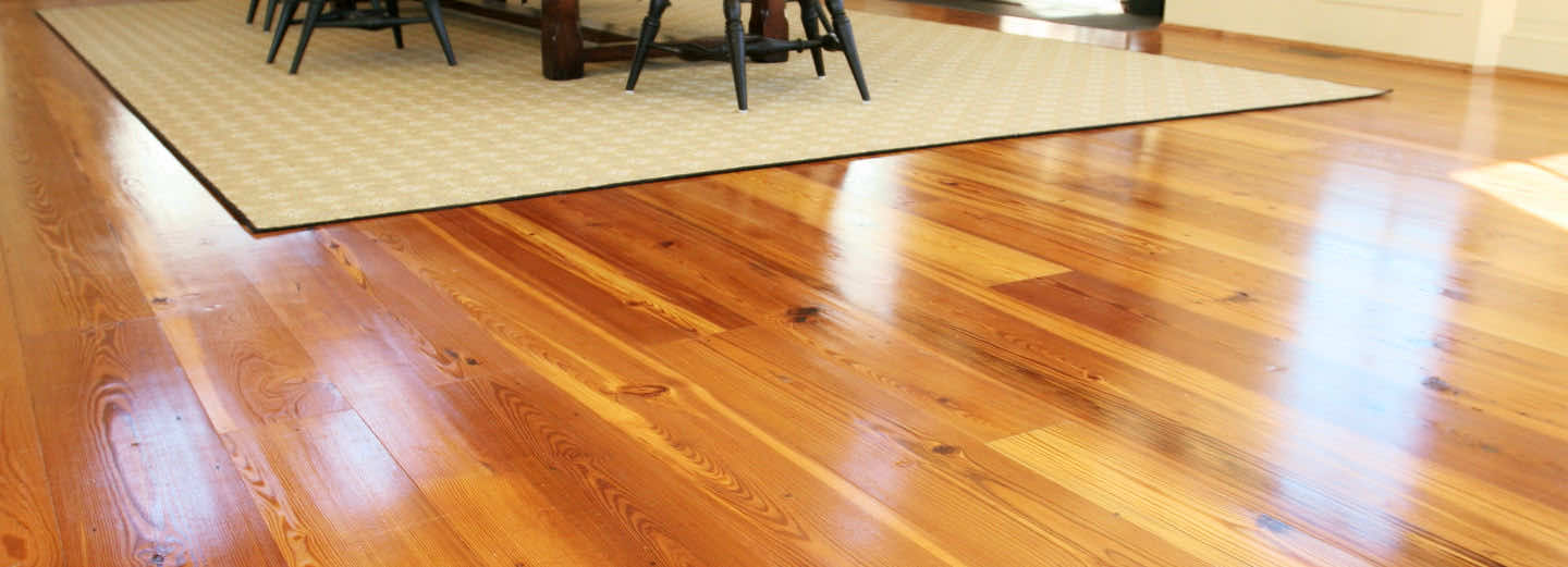 Reclaimed Heart of Pine Flooring in Dining Room