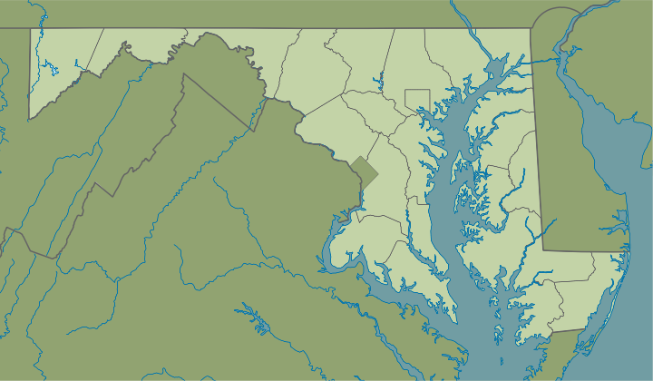 Map of maryland USA